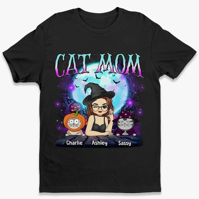 Witchy Vibes For Cat Mom This Halloween - Cat Personalized Custom Unisex T-shirt, Hoodie, Sweatshirt - Halloween Gift For Pet Owners, Pet Lovers