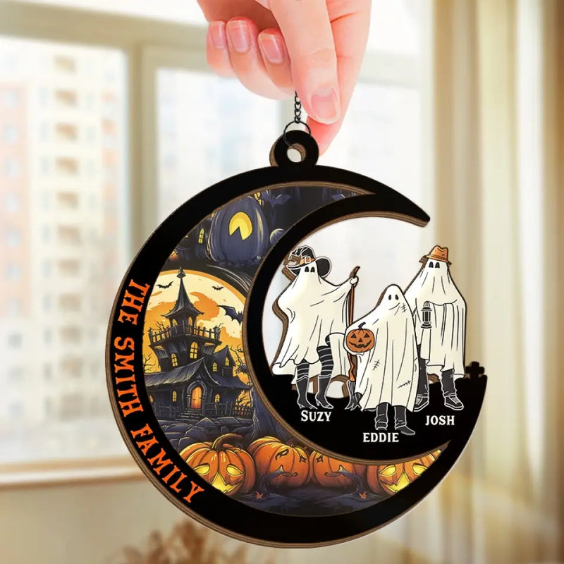 We Are The Things That Others Fear - Family Personalized Window Hanging Suncatcher - Halloween Gift For Family Members