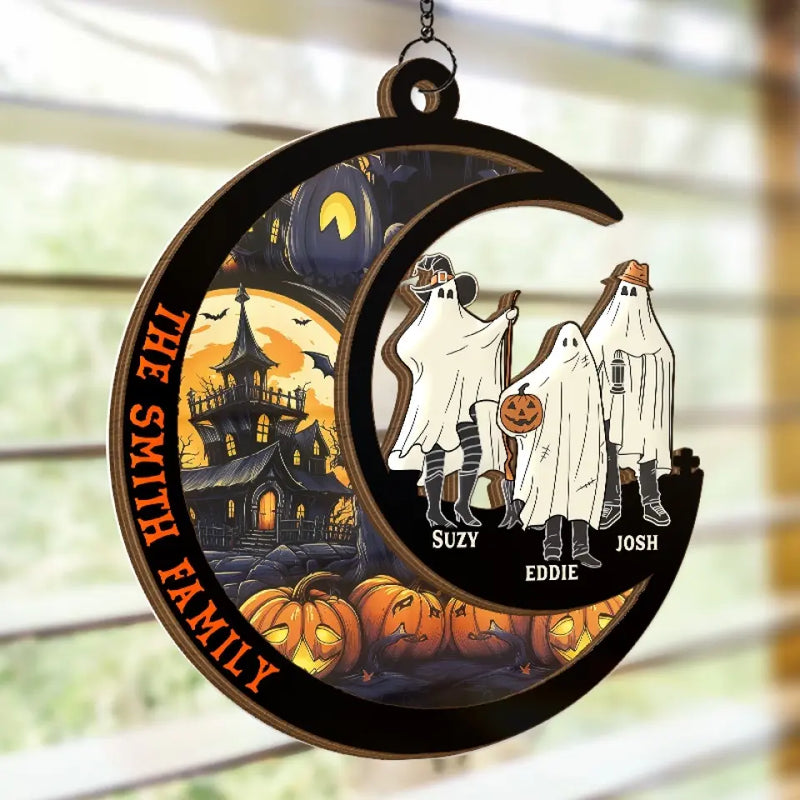 We Are The Things That Others Fear - Family Personalized Window Hanging Suncatcher - Halloween Gift For Family Members