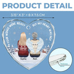 Once By My Side, Forever In My Heart - Memorial Personalized Custom Heart Glass Ornament - Sympathy Gift, Christmas Gift For Mom, Daughter