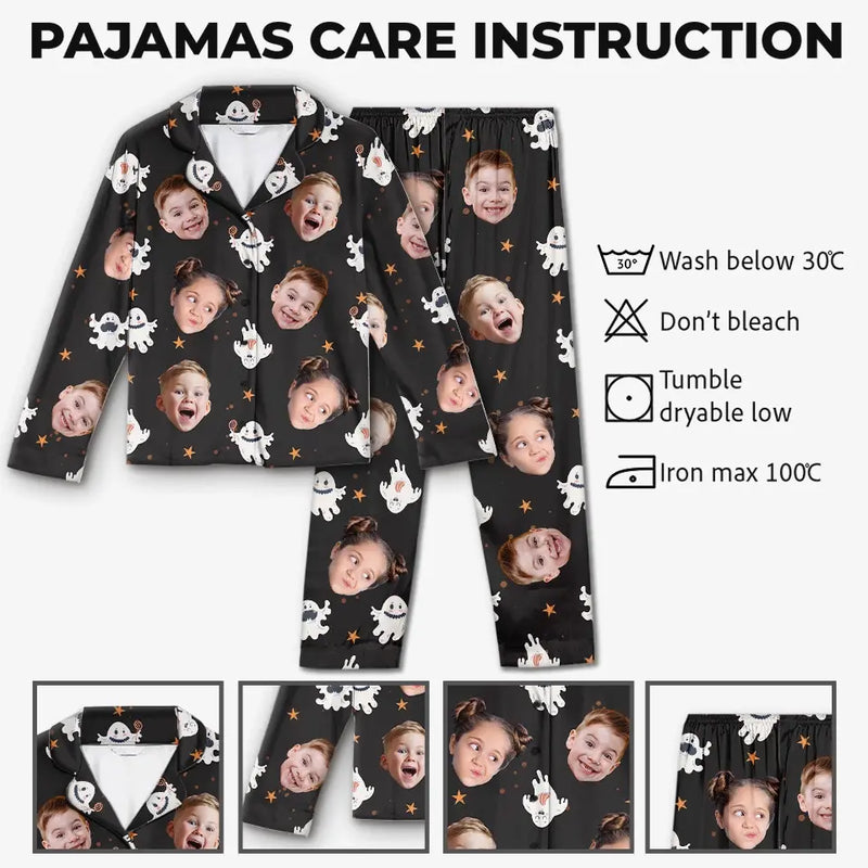 Custom Photo The Spooky Dangers Lurking Around The Corner - Family Personalized Custom Pajamas - Halloween Gift For Family Members
