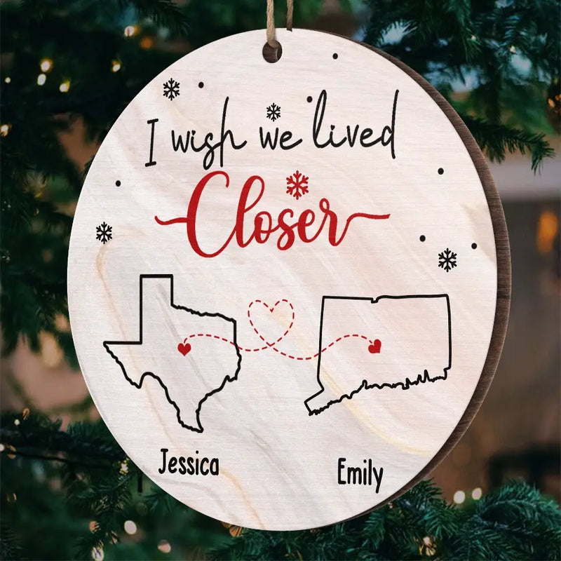 Always Together, Never Apart - Bestie Personalized Custom Ornament - Wood Custom Shaped - Christmas Gift For Best Friends, BFF, Sisters