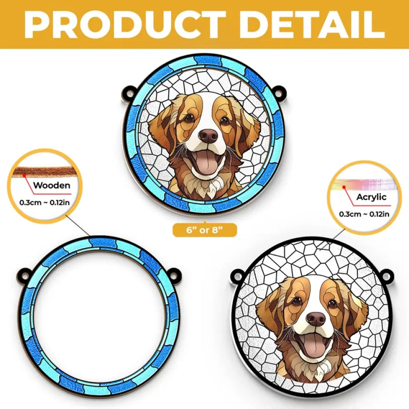 Custom Photo Time Spent With Cats Is Never Wasted - Memorial Personalized Window Hanging Suncatcher - Sympathy Gift For Pet Owners, Pet Lovers
