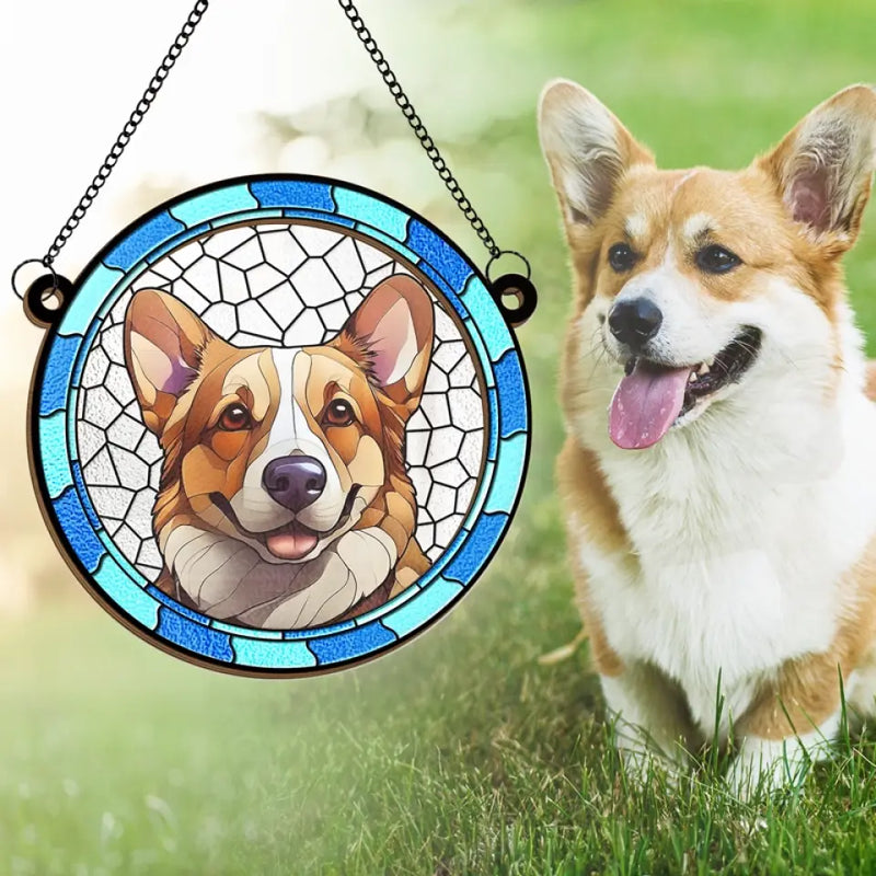 Custom Photo Forever In My Heart - Memorial Personalized Window Hanging Suncatcher - Sympathy Gift For Pet Owners, Pet Lovers