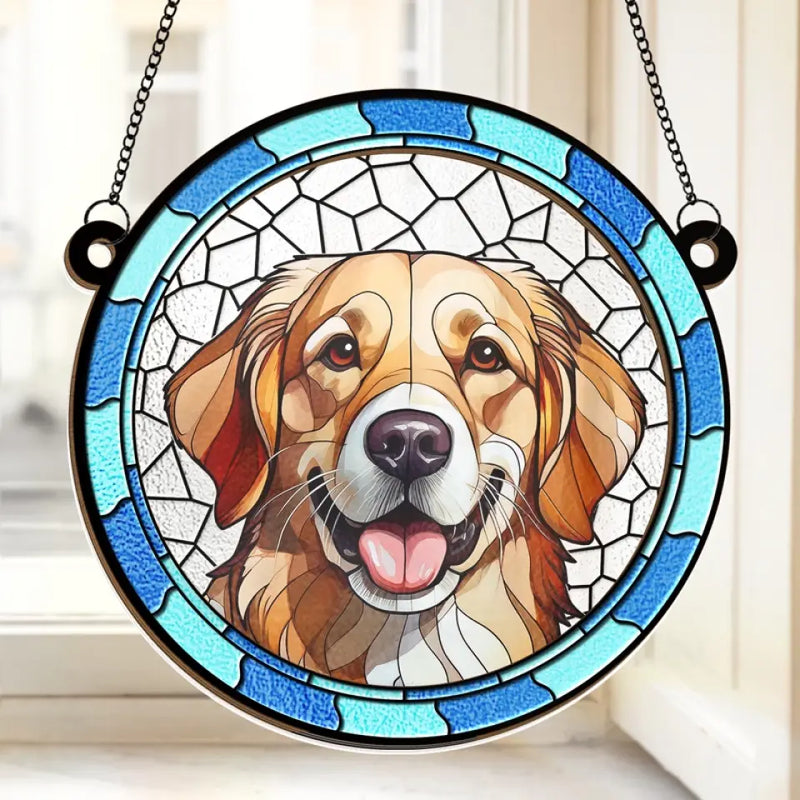 Custom Photo Forever In My Heart - Memorial Personalized Window Hanging Suncatcher - Sympathy Gift For Pet Owners, Pet Lovers