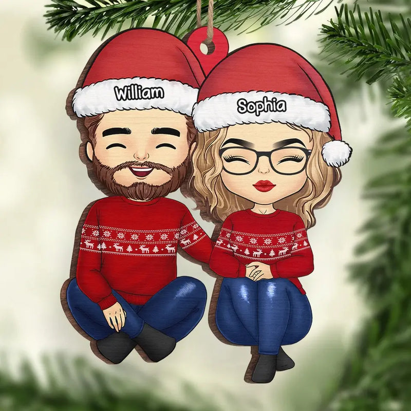You're My Favorite Present Under The Tree - Couple Personalized Custom Ornament - Wood Custom Shaped - Christmas Gift For Husband Wife, Anniversary