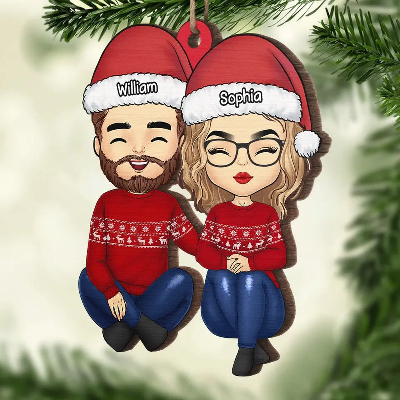 You're My Favorite Present Under The Tree - Couple Personalized Custom Ornament - Wood Custom Shaped - Christmas Gift For Husband Wife, Anniversary