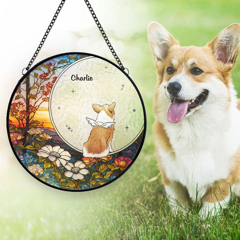 I’ll Miss You Until We Meet Again - Memorial Personalized Custom Stained Glass Window Hanging Suncatcher - Sympathy Gift For Pet Owners, Pet Lovers