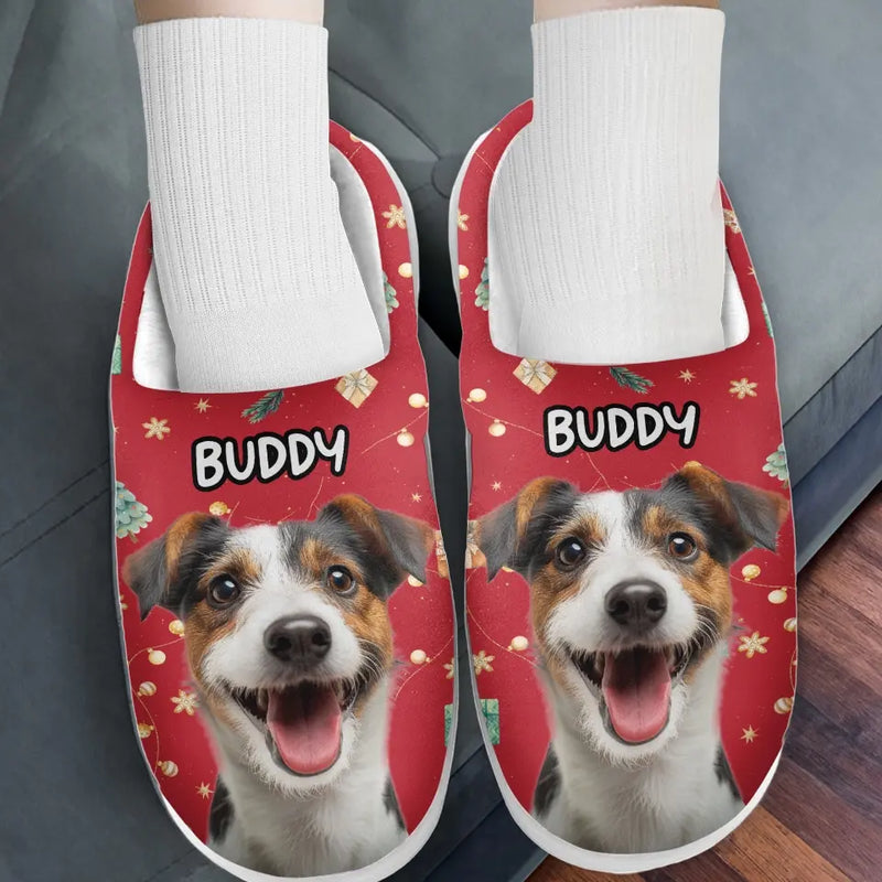 Custom Photo Unleash The Joy - Dog & Cat Personalized Custom Fluffy Slippers - Christmas Gift For Pet Owners, Pet Lovers
