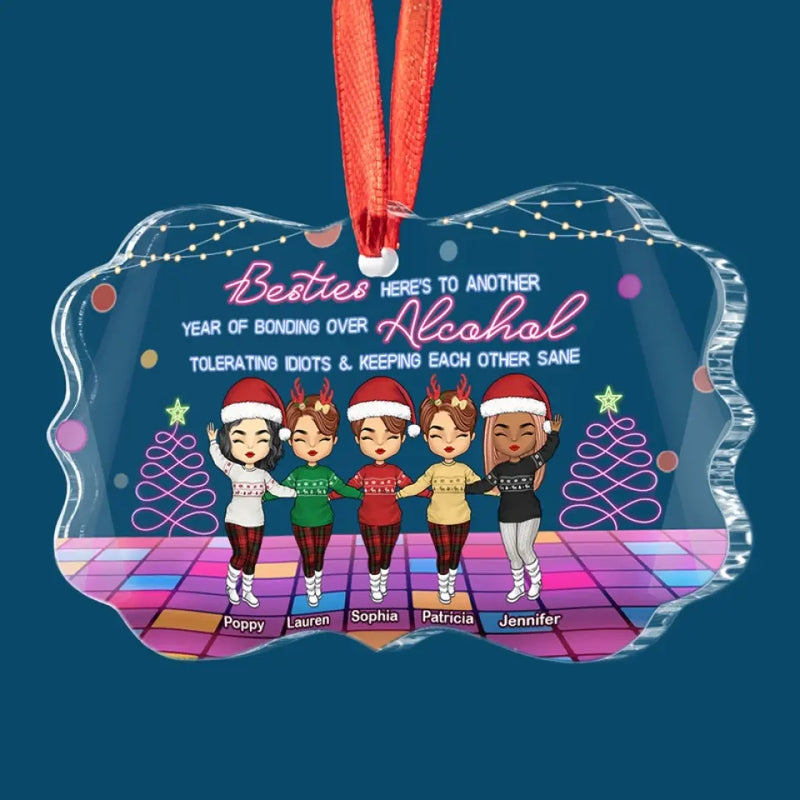 Keeping Each Other Sane - Bestie Personalized Custom Benelux Glass Ornament - Christmas Gift For Best Friends, BFF, Sisters