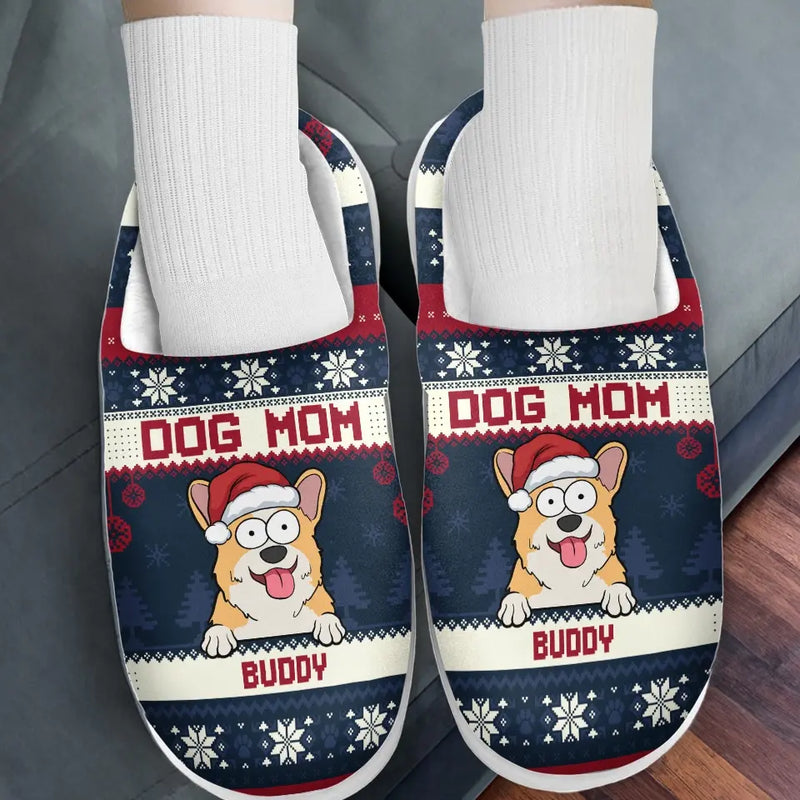 These Pets Are Ready To Sleigh The Day - Dog & Cat Personalized Custom Fluffy Slippers - Christmas Gift For Pet Owners, Pet Lovers