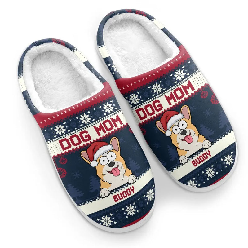 These Pets Are Ready To Sleigh The Day - Dog & Cat Personalized Custom Fluffy Slippers - Christmas Gift For Pet Owners, Pet Lovers