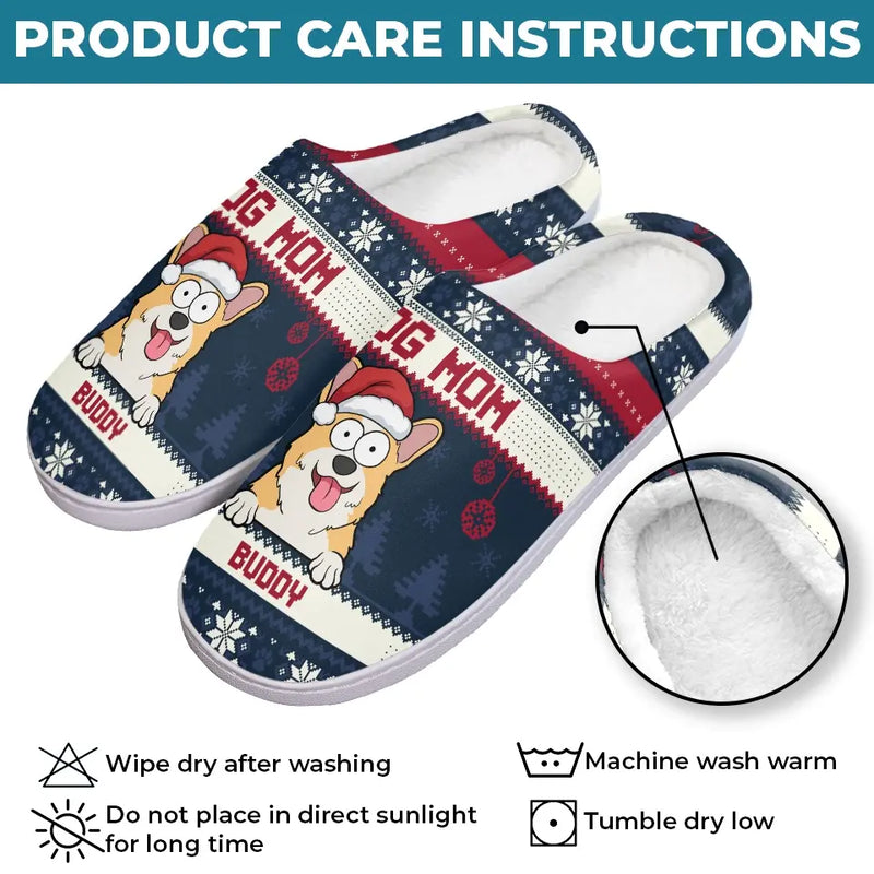 These Pets Are Ready To Sleigh The Day - Dog & Cat Personalized Custom Fluffy Slippers - Christmas Gift For Pet Owners, Pet Lovers
