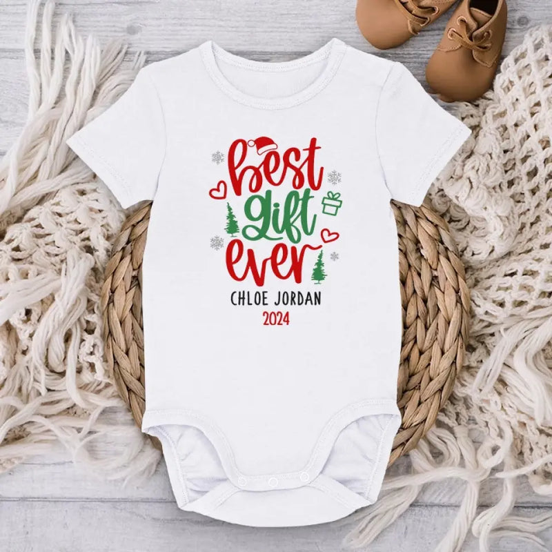 Our Favorite Gift Arrived Early This Year - Family Personalized Custom Baby Onesie - Christmas Gift For Baby Kids, Newborn Baby