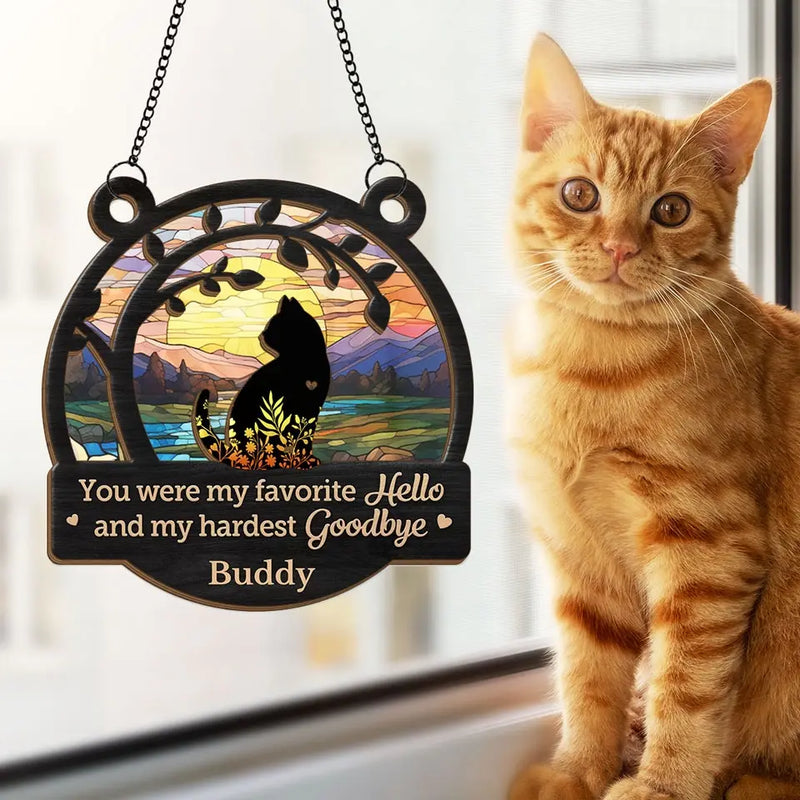 You Have Left My Life But You Will Never Leave My Heart - Memorial Personalized Window Hanging Suncatcher - Sympathy Gift For Pet Owners, Pet Lovers