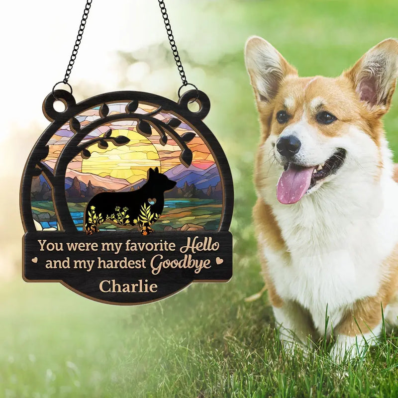 You Have Left My Life But You Will Never Leave My Heart - Memorial Personalized Window Hanging Suncatcher - Sympathy Gift For Pet Owners, Pet Lovers