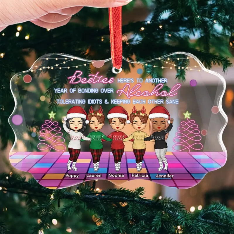 Keeping Each Other Sane - Bestie Personalized Custom Benelux Glass Ornament - Christmas Gift For Best Friends, BFF, Sisters