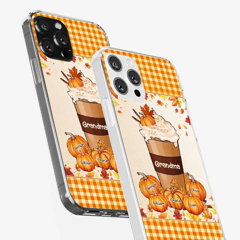 Autumn Fall Is For Cozy Moments With Family And Grandma - Family Personalized Custom Clear Phone Case - Autumn Fall Gift For Grandma