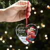 A Beautiful Sight, We're Happy Tonight	- Couple Personalized Custom Heart Glass Ornament - Christmas Gift For Husband Wife, Anniversary, First Christmas