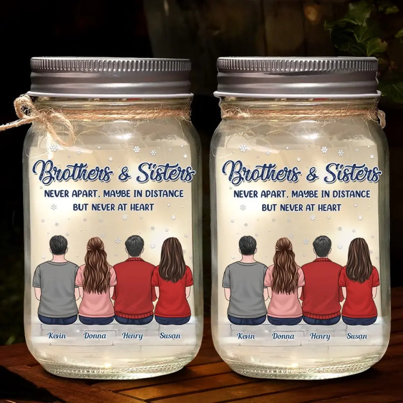 Family Is Not An Important Thing, It’s Everything - Family Personalized Custom Mason Jar Light - Gift For Siblings, Brothers, Sisters