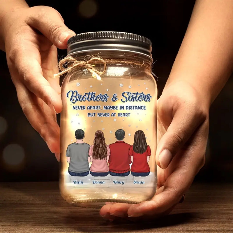 Family Is Not An Important Thing, It’s Everything - Family Personalized Custom Mason Jar Light - Gift For Siblings, Brothers, Sisters