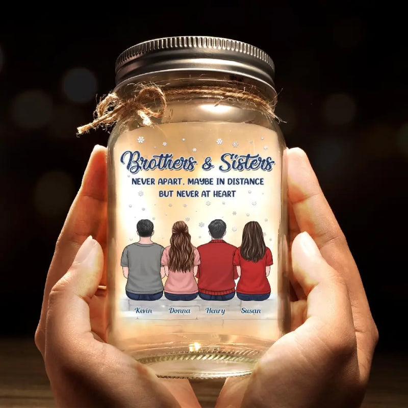 Family Is Not An Important Thing, It’s Everything - Family Personalized Custom Mason Jar Light - Gift For Siblings, Brothers, Sisters