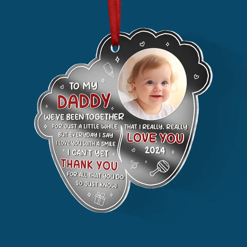 Custom Photo Thank You For All That You Do - Family Personalized Custom Mirrored Acrylic Ornament - Christmas Gift For Baby Kids, Newborn Baby