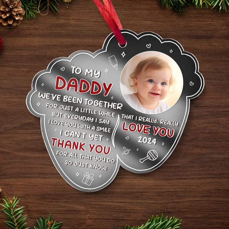 Custom Photo Thank You For All That You Do - Family Personalized Custom Mirrored Acrylic Ornament - Christmas Gift For Baby Kids, Newborn Baby