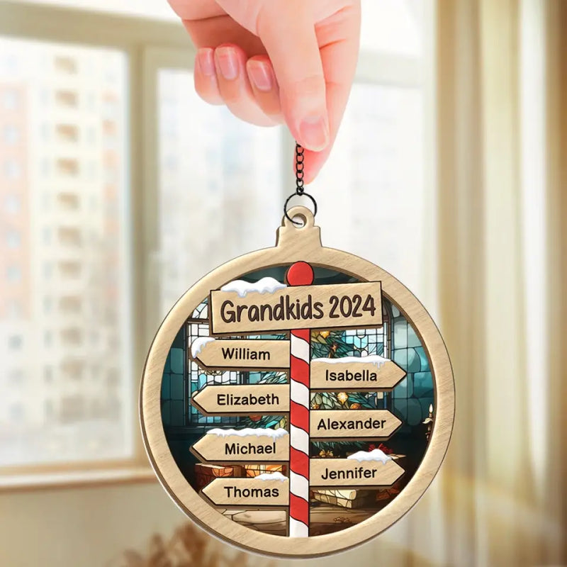 The Best Of All Gifts Around Any Christmas Tree - Family Personalized Window Hanging Suncatcher - Christmas Gift For Family Members