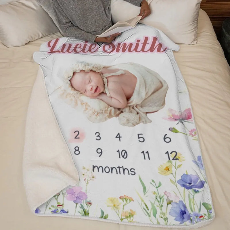 Custom Photo My New World Starts With You - Family Personalized Custom Baby Blanket - Gift For Baby Kids, Newborn Baby