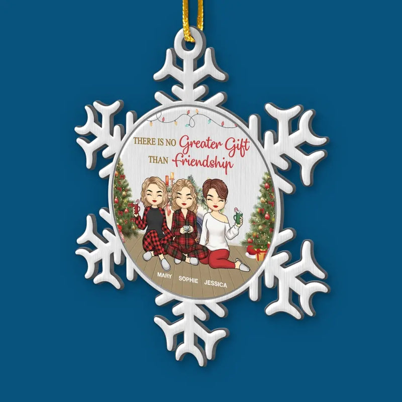 Friends Are The True Gifts Of Christmas - Bestie Personalized Custom Ornament - Metal Custom Shaped - Christmas Gift For Best Friends, BFF, Sisters
