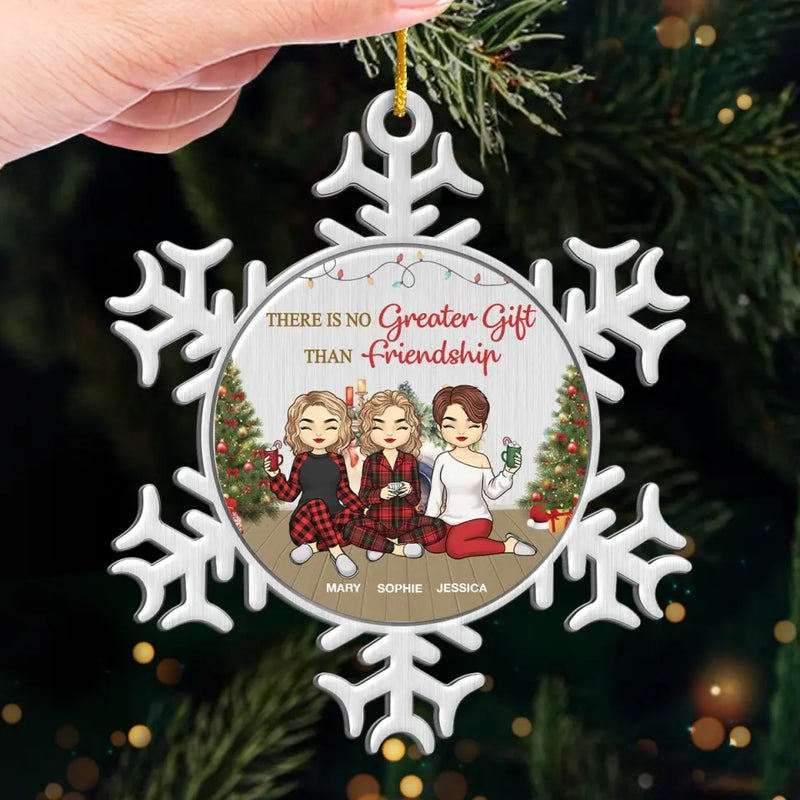 Friends Are The True Gifts Of Christmas - Bestie Personalized Custom Ornament - Metal Custom Shaped - Christmas Gift For Best Friends, BFF, Sisters