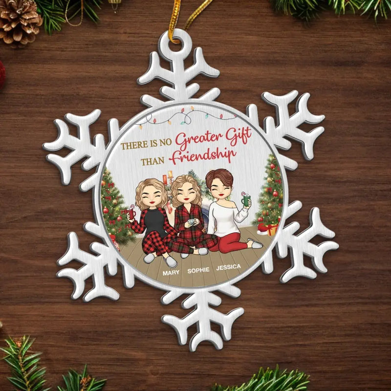 Friends Are The True Gifts Of Christmas - Bestie Personalized Custom Ornament - Metal Custom Shaped - Christmas Gift For Best Friends, BFF, Sisters
