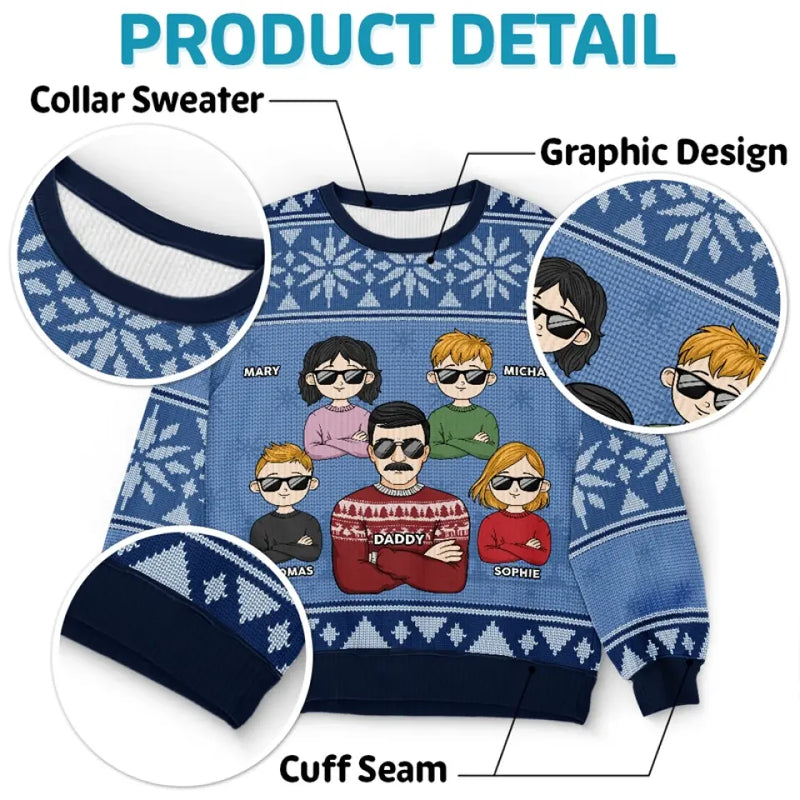 We Wish You A Merry Christmas - Family Personalized Custom Ugly Sweatshirt - Unisex Wool Jumper - Christmas Gift For Family Members
