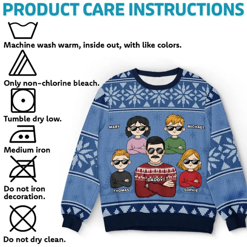 We Wish You A Merry Christmas - Family Personalized Custom Ugly Sweatshirt - Unisex Wool Jumper - Christmas Gift For Family Members