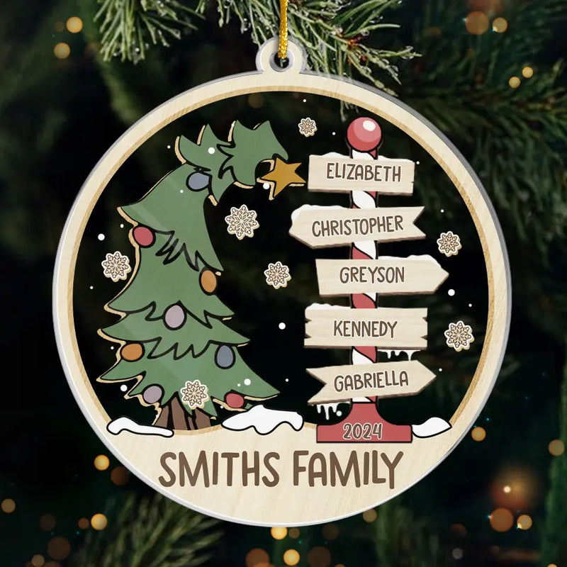 Family Is Where Life Begins And Love Never Ends - Family Personalized Custom Ornament - Acrylic Custom Shaped - Christmas Gift For Family Members