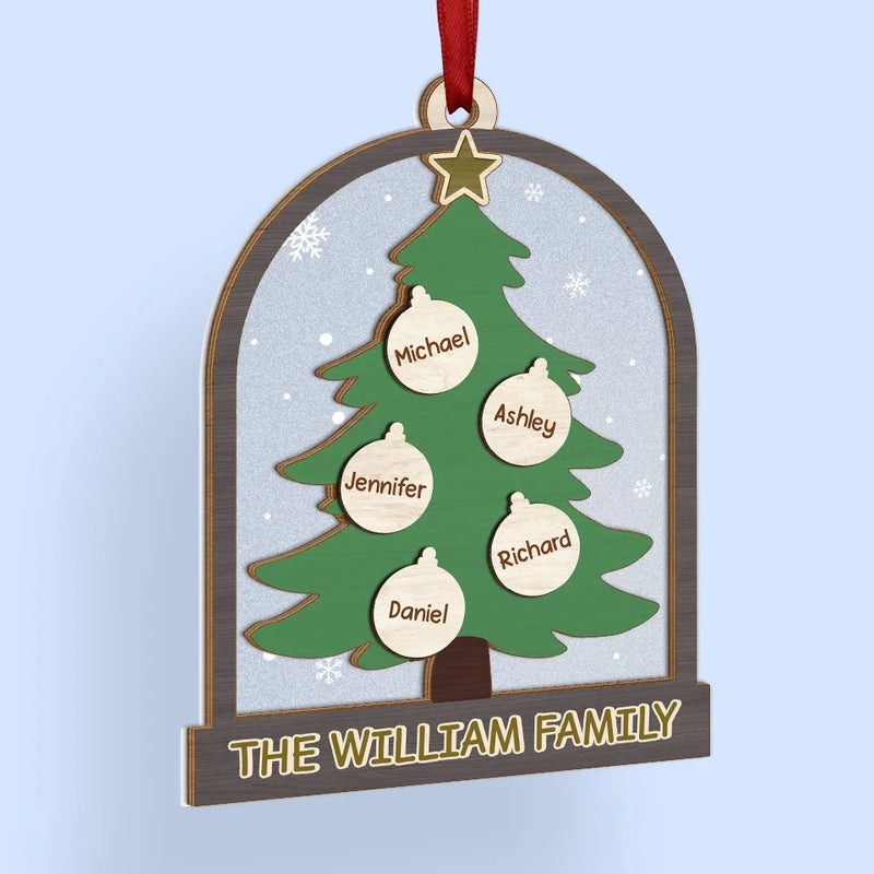 Christmas Is All About The Family! - Family Personalized Custom Wood & Acrylic Ornament - Christmas Gift For Family Members