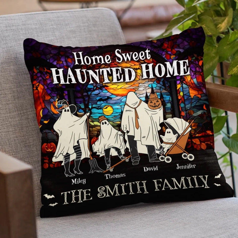 Keep Calm And Scary On - Family Personalized Custom Pillow - Halloween Gift For Family Members