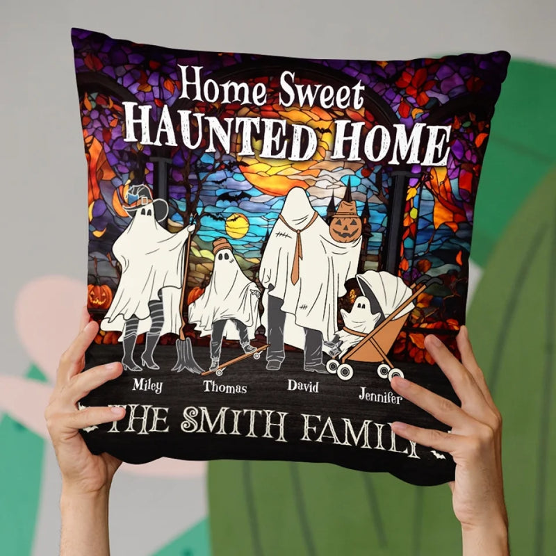 Keep Calm And Scary On - Family Personalized Custom Pillow - Halloween Gift For Family Members