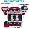 Happy Pawlidays - Dog & Cat Personalized Custom All Over Print Adult Short Sleeve Sweater - Christmas Gift For Pet Owners, Pet Lovers