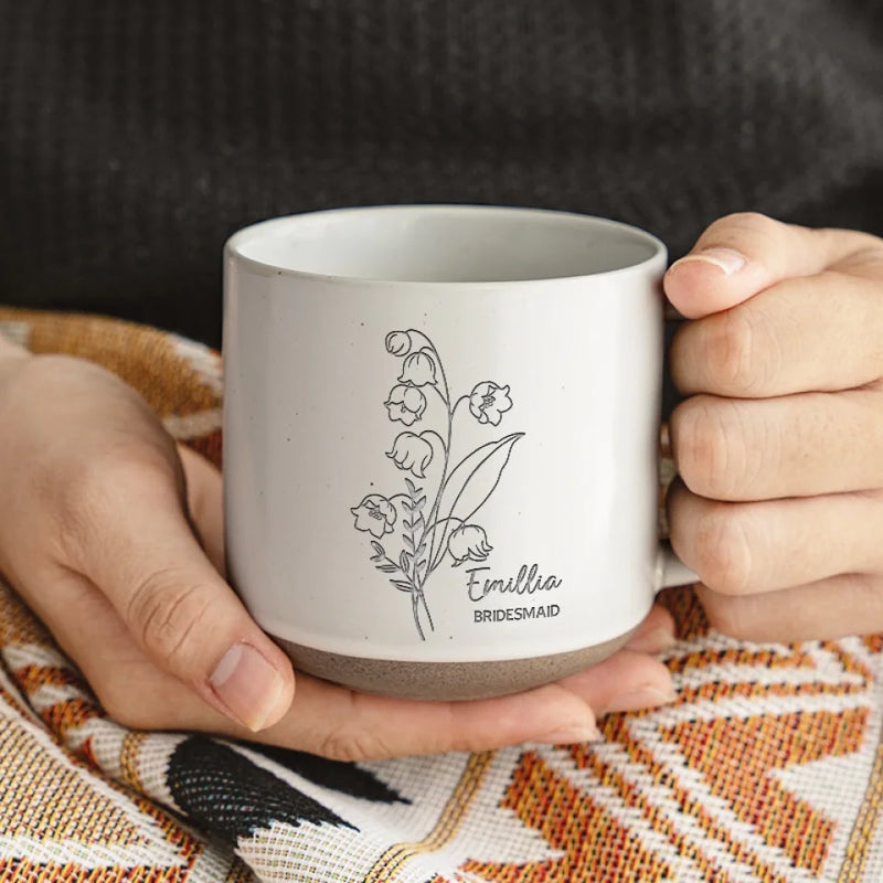 Sprinkling Some Floral Magic On Every Sip - Bestie Personalized Custom Pottery Mug - Gift For Best Friends, BFF, Sisters