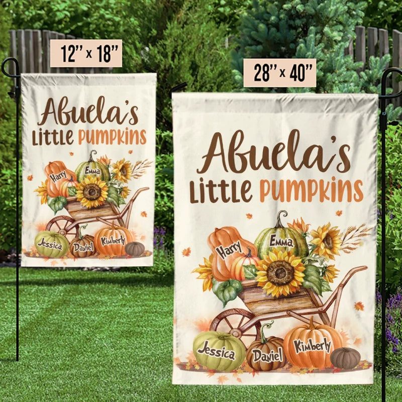 Abuela's Little Pumpkins - Family Personalized Custom Flag - Gift For Grandma