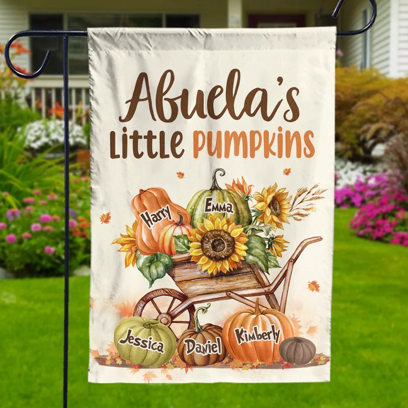 Abuela's Little Pumpkins - Family Personalized Custom Flag - Gift For Grandma