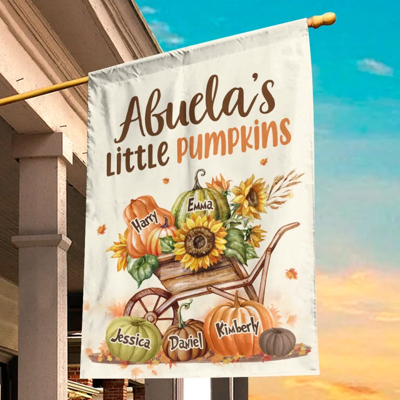 Abuela's Little Pumpkins - Family Personalized Custom Flag - Gift For Grandma