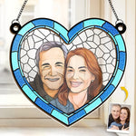 Custom Photo Couple Gifts - Personalized Suncatcher Ornament