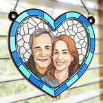 Custom Photo Couple Gifts - Personalized Suncatcher Ornament