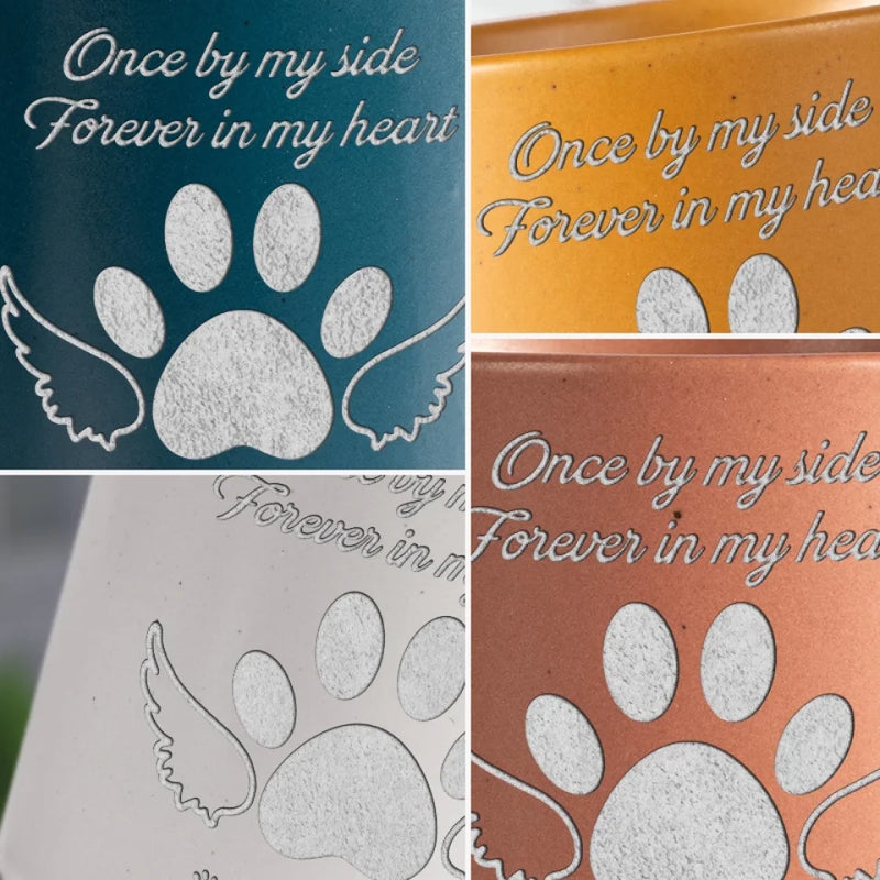 Pets And Angels Are Not Very Far Apart - Memorial Personalized Custom Pottery Mug - Sympathy Gift For Pet Owners, Pet Lovers