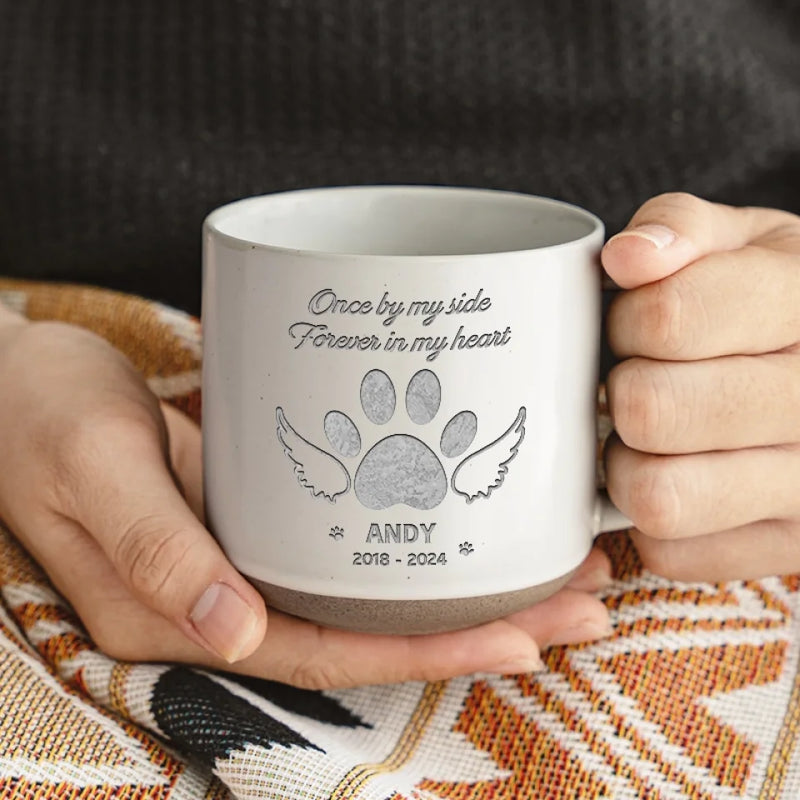 Pets And Angels Are Not Very Far Apart - Memorial Personalized Custom Pottery Mug - Sympathy Gift For Pet Owners, Pet Lovers