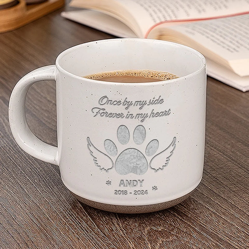 Pets And Angels Are Not Very Far Apart - Memorial Personalized Custom Pottery Mug - Sympathy Gift For Pet Owners, Pet Lovers