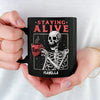 Feeling Fabulous, Down To The Bone - Family Personalized Custom Black Mug - Halloween Gift For Family Members